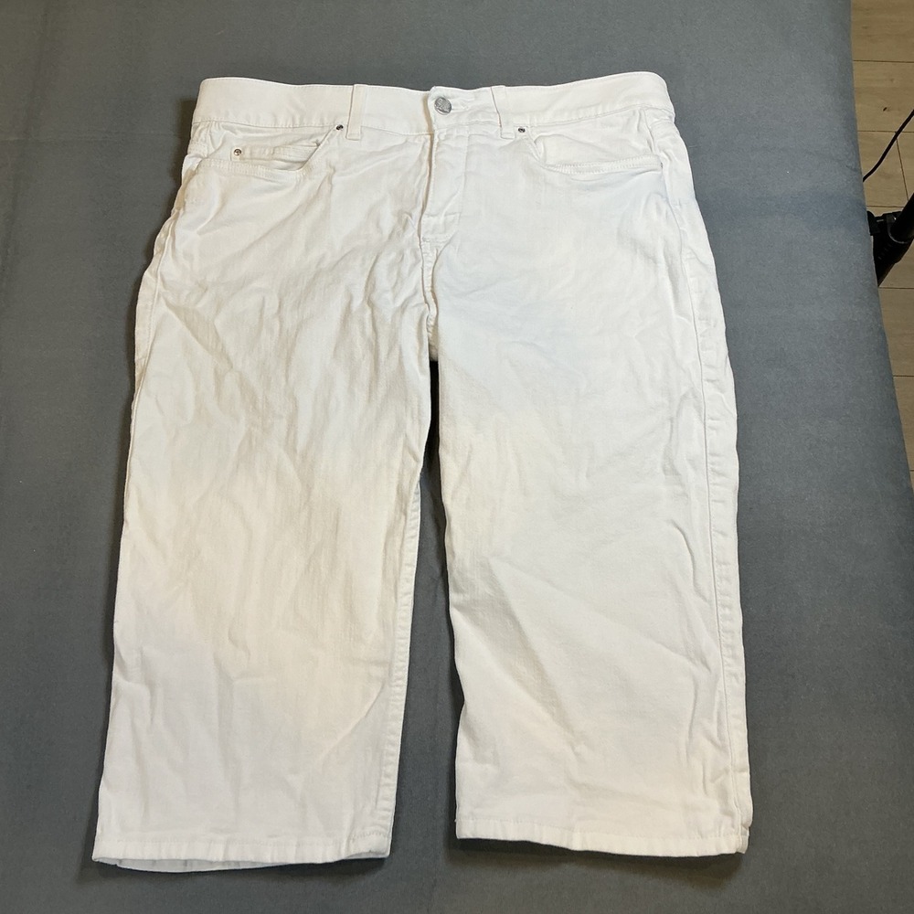Rafaella Womens Capri Jeans Size 16 White Denim Cropped Stretch Pants RSBSA064